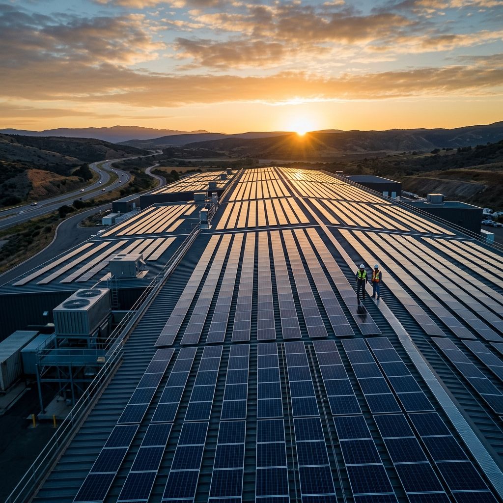 Sistem fotovoltaic industrial 400 kWp montat pe acoperiș cu module Jinko Solar